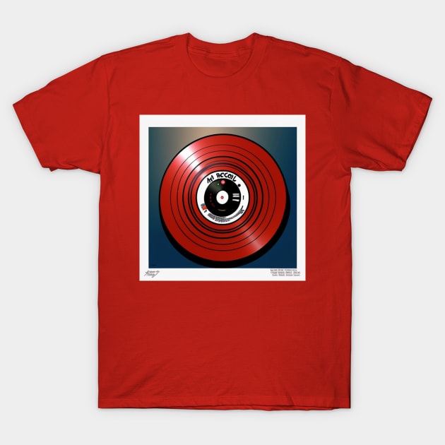 Vintage Pop Art Red Vinyl Record T-Shirt by musicgeniusart